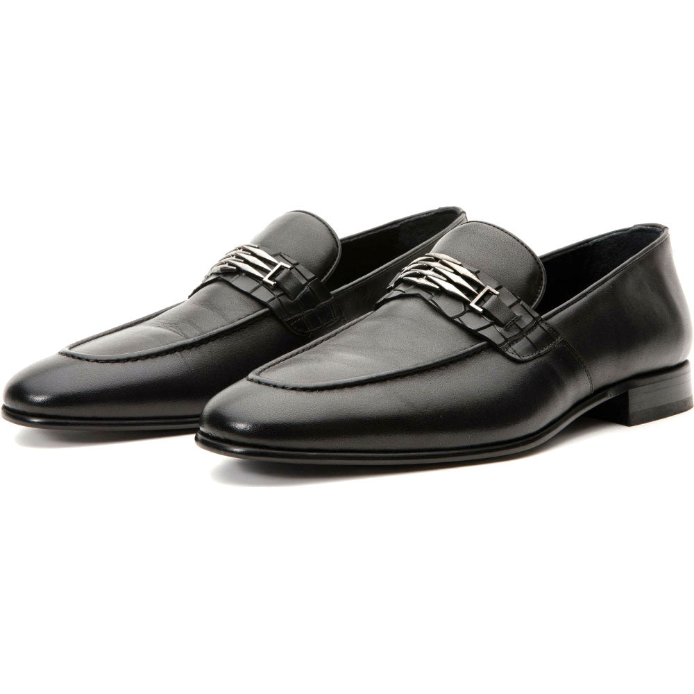 Vinci Leather The Bogota Black Bit Loafer (10651)