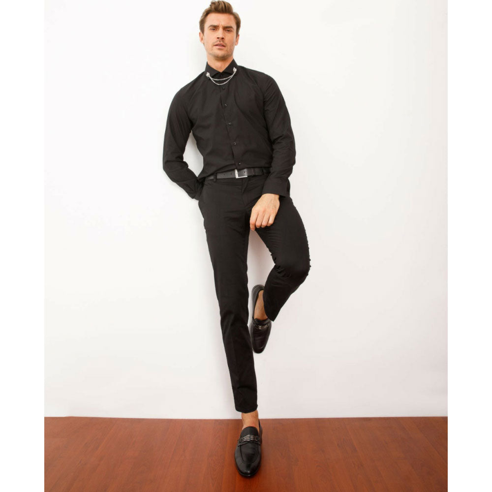 Vinci Leather The Bogota Black Bit Loafer (10651)
