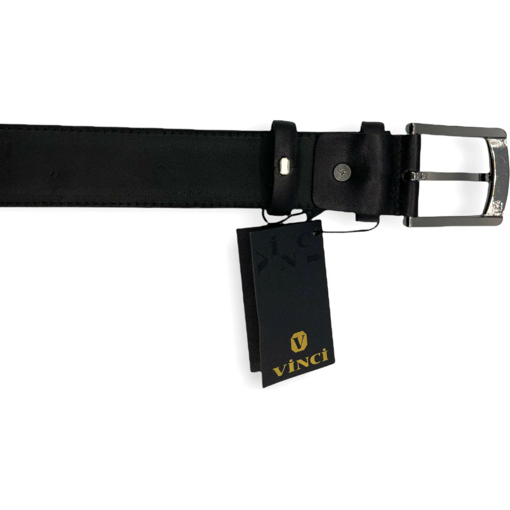 Vinci Leather The Bogota Black Calfskin Belt