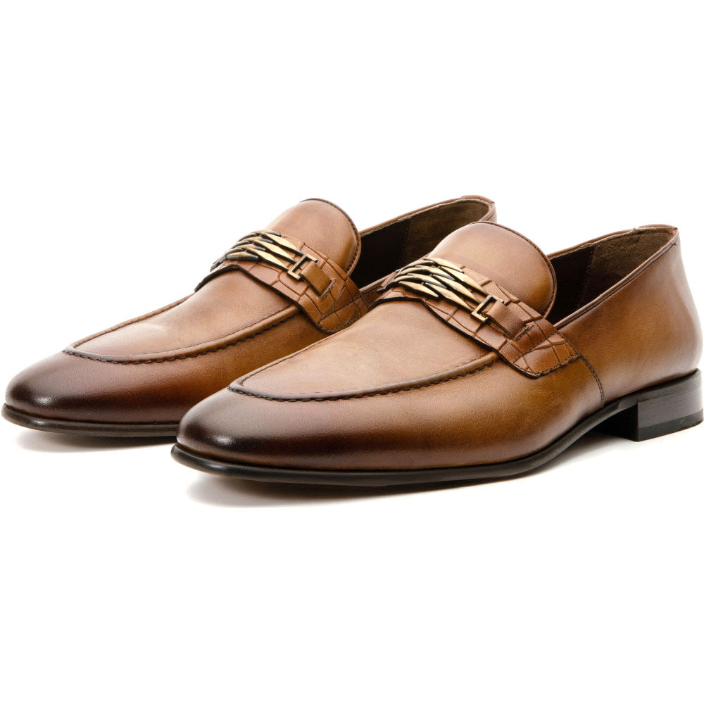 Vinci Leather The Bogota Tan Bit Loafer (10651)