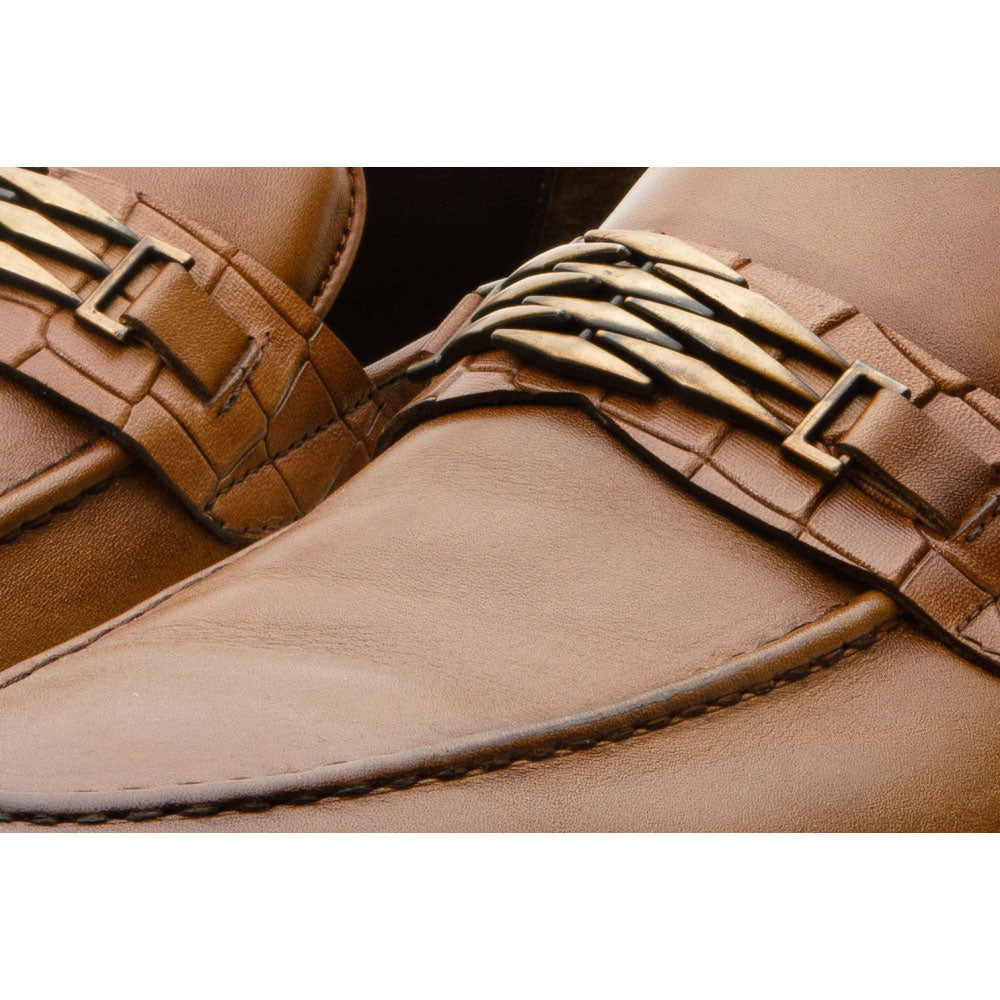 Vinci Leather The Bogota Tan Bit Loafer (10651)