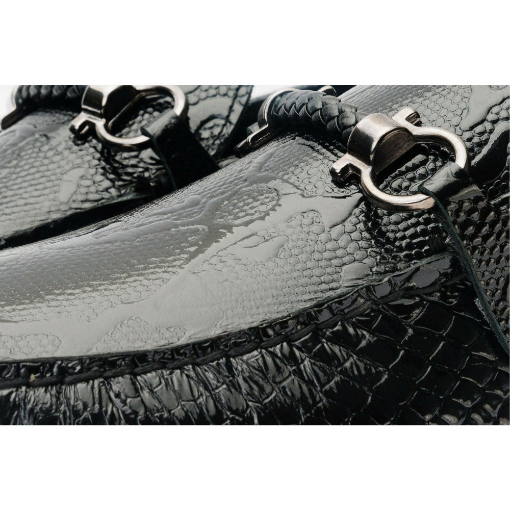 Vinci Leather The Bologna Black Bit Loafer Shoe