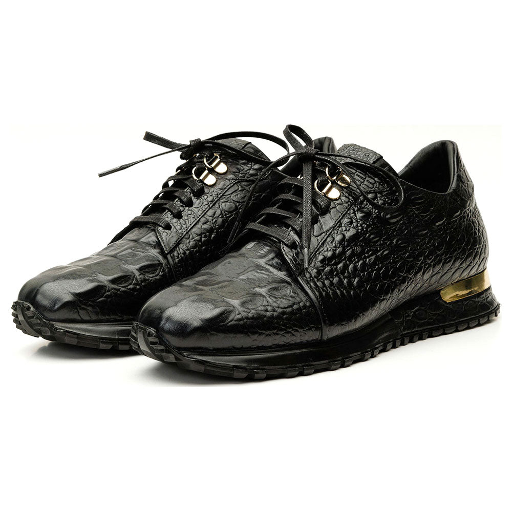 Vinci Leather The Bomba Black Crocodile Leather Sneaker (Vc-D521T-52)