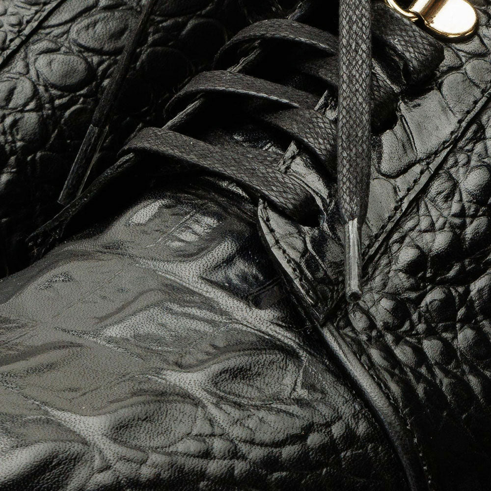 Vinci Leather The Bomba Black Crocodile Leather Sneaker (Vc-D521T-52)