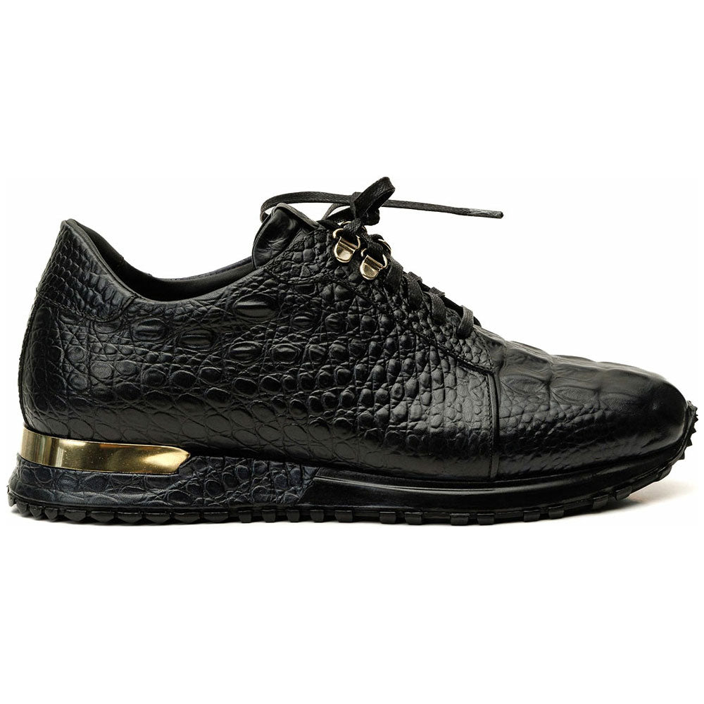 Vinci Leather The Bomba Black Crocodile Leather Sneaker (Vc-D521T-52)