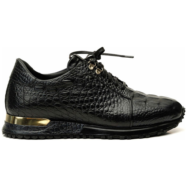 Vinci Leather The Bomba Black Crocodile Leather Sneaker (Vc-D521T