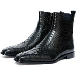 Vinci Leather The Boss Black Python Snk Zip-up Leather Boot Limited Edition