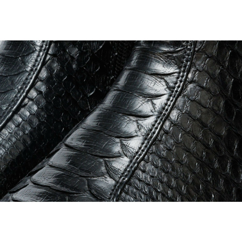 Vinci Leather The Boss Black Python Snk Zip-up Leather Boot Limited Edition
