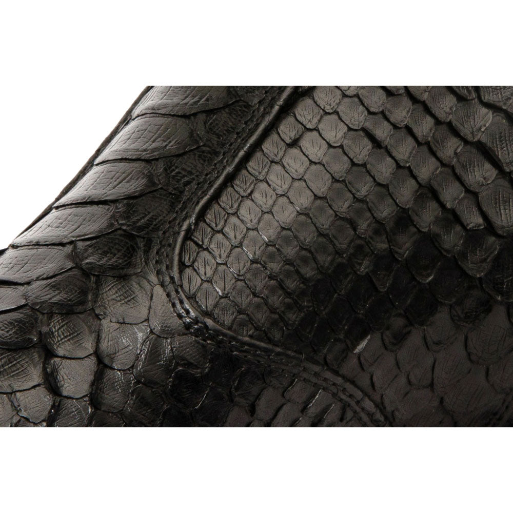 Vinci Leather The Boss Black Python Snk Zip-up Leather Boot Limited Edition