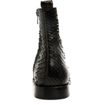 Vinci Leather The Boss Black Python Snk Zip-up Leather Boot Limited Edition