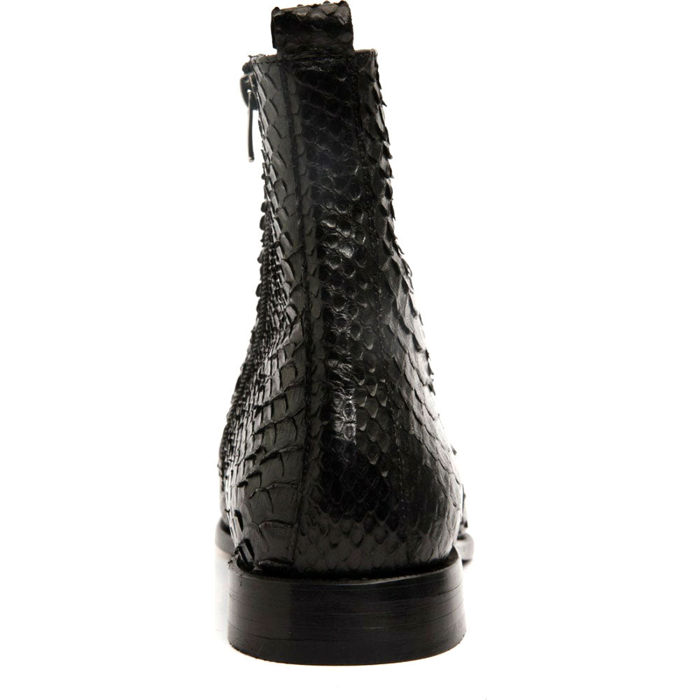 Vinci Leather The Boss Black Python Snk Zip-up Leather Boot Limited Edition