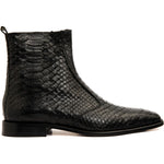 Vinci Leather The Boss Black Python Snk Zip-up Leather Boot Limited Edition