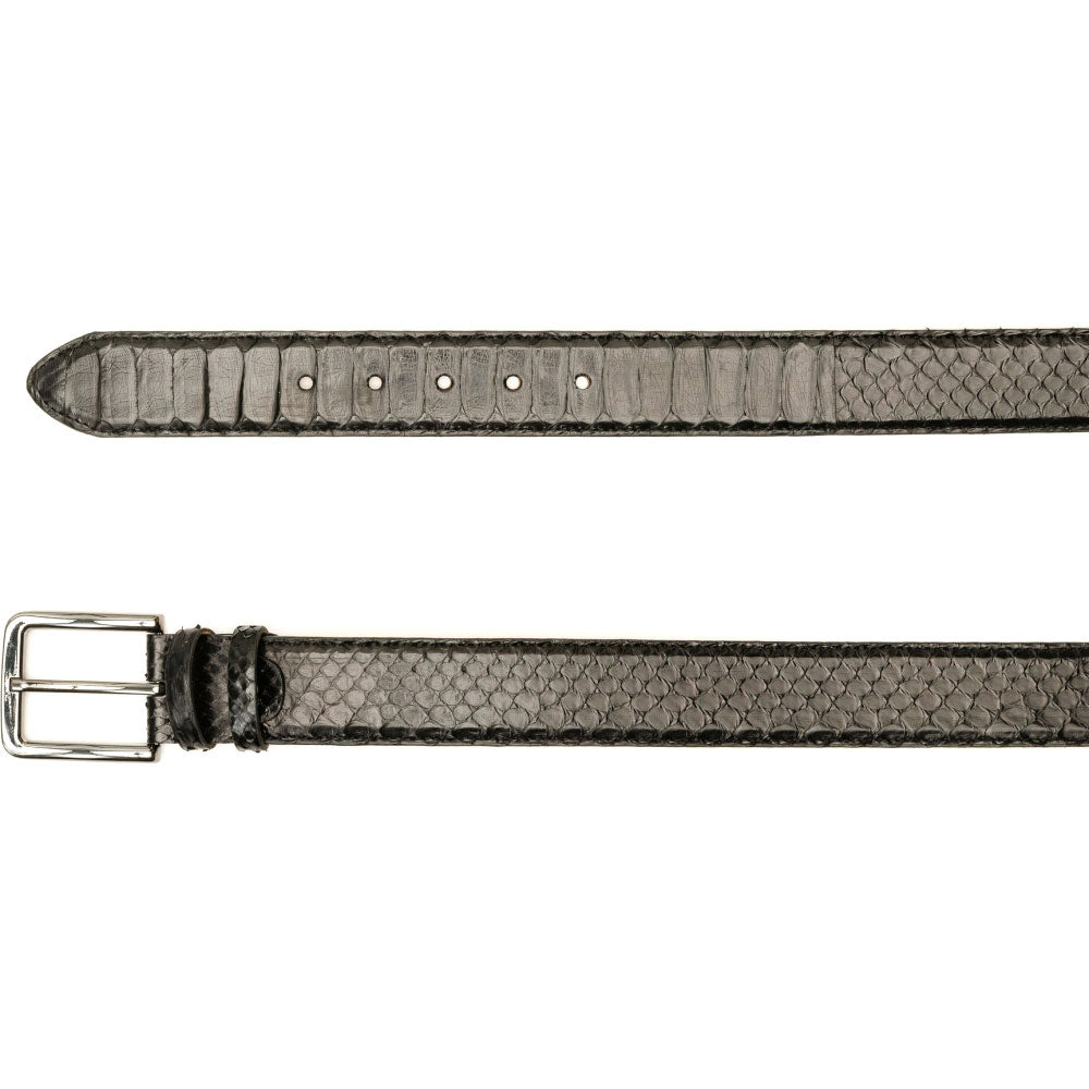 Vinci Leather Black Python Sneak Leather Leather Belt Size 38
