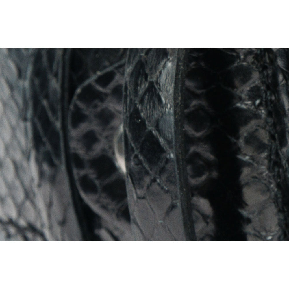 Vinci Leather Black Python Sneak Leather Leather Belt Size 38