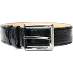 Vinci Leather Black Python Sneak Leather Leather Belt