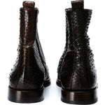 Vinci Leather The Boss Brown Python Snk Zip-up Leather Boot Limited Edition