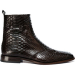 Vinci Leather The Boss Brown Python Snk Zip-up Leather Boot Limited Edition