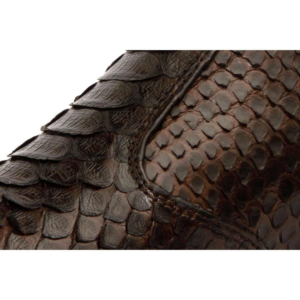 Vinci Leather The Boss Brown Python Snk Zip-up Leather Boot Limited Edition