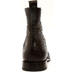 Vinci Leather The Boss Brown Python Snk Zip-up Leather Boot Limited Edition