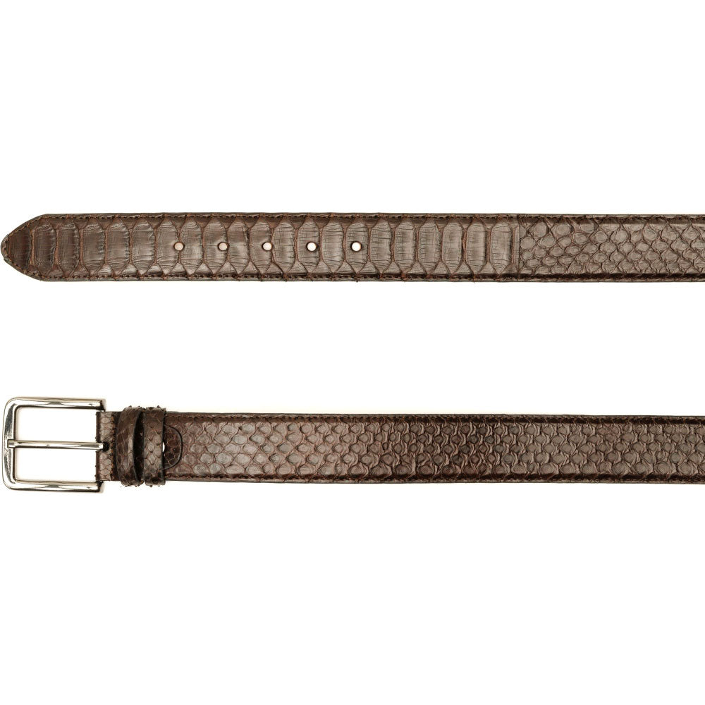 Vinci Leather The Boss Brown Python Sneak Leather Leather Belt