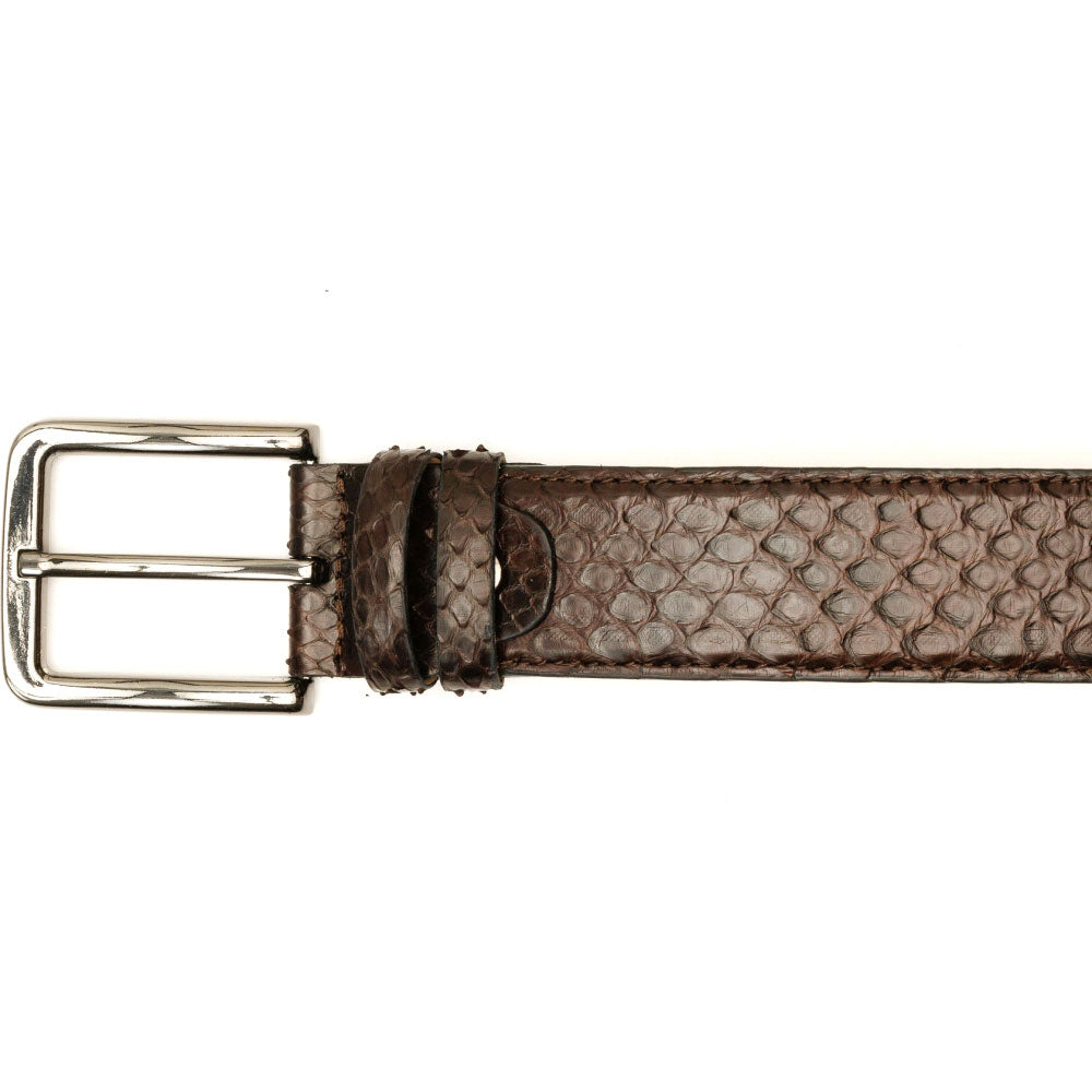 Vinci Leather The Boss Brown Python Sneak Leather Leather Belt