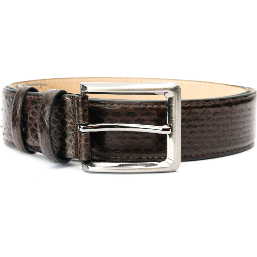 Vinci Leather The Boss Brown Python Sneak Leather Leather Belt