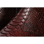 Vinci Leather The Boss Burgundy Python Snk Zip-up Leather Boot Limited Edition