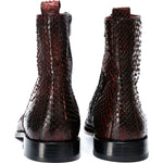 Vinci Leather The Boss Burgundy Python Snk Zip-up Leather Boot Limited Edition