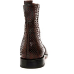 Vinci Leather The Boss Burgundy Python Snk Zip-up Leather Boot Limited Edition