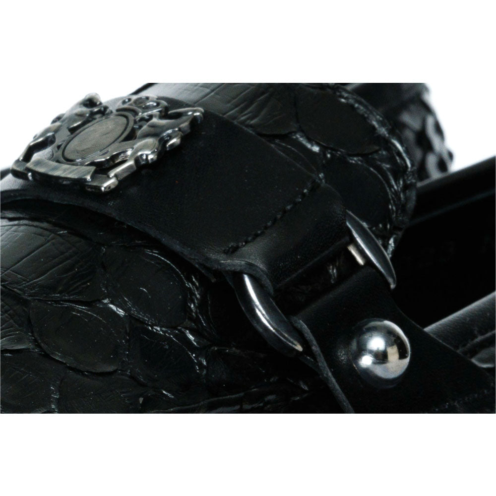 Vinci Leather The Boss Python Black Color Shoe Bit Loafer (C-9023 X)