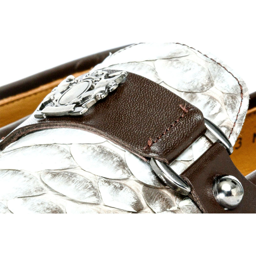 Vinci Leather The Boss Python Natural Color Shoe Bit Loafer (C-9023 X)