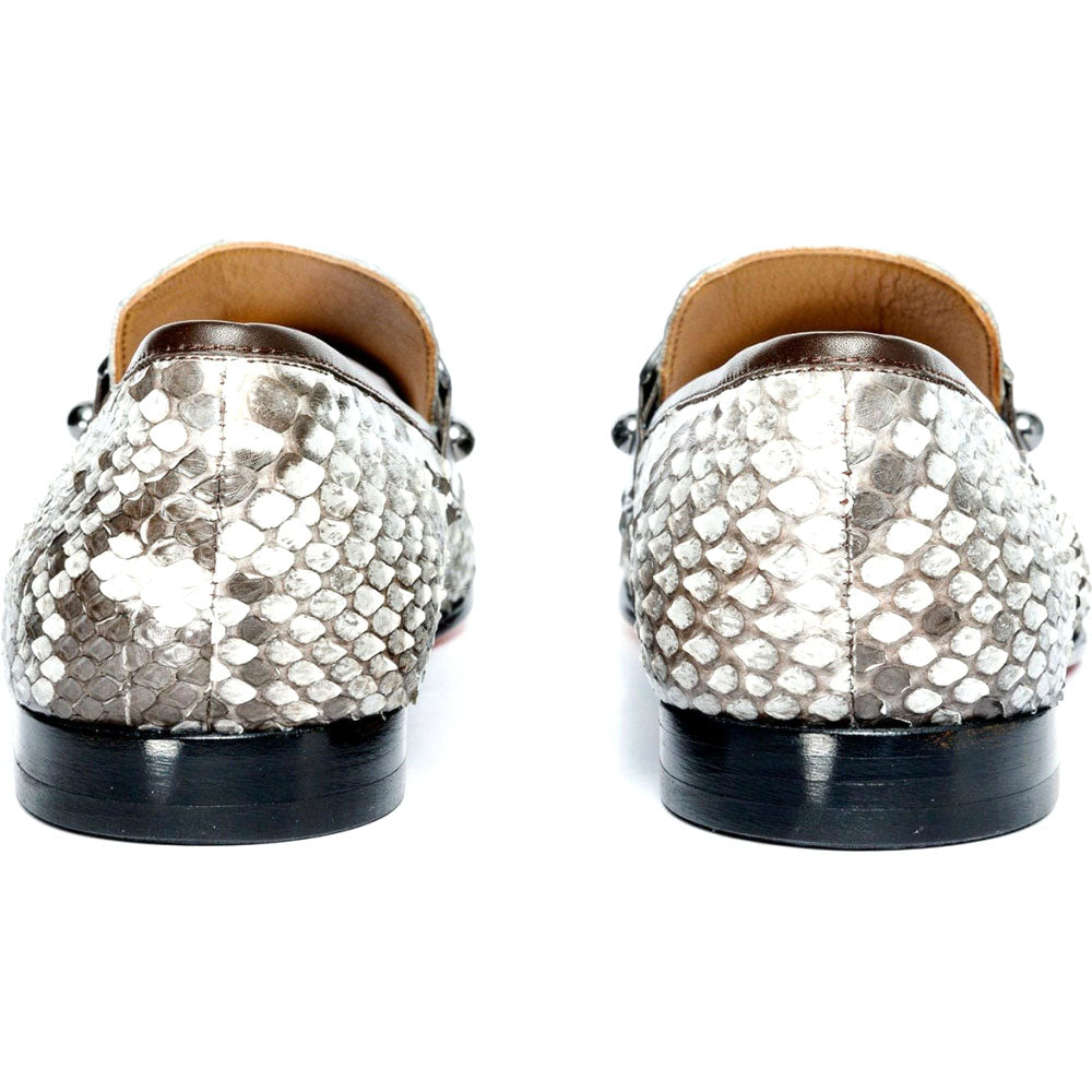 Vinci Leather The Boss Python Natural Color Shoe Bit Loafer (C-9023 X)