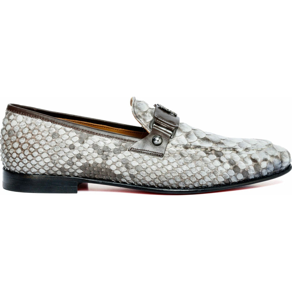 Vinci Leather The Boss Python Natural Color Shoe Bit Loafer (C-9023 X)