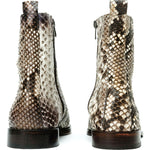 Vinci Leather The Boss White Python Snk Zip-up Leather Boot Limited Edition