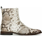 Vinci Leather The Boss White Python Snk Zip-up Leather Boot Limited Edition