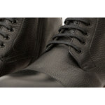 Vinci Leather The Bothey Black Leather Cap-toe Lace-up Boot With A Zipper (14554)