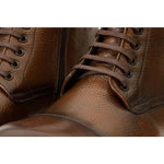 Vinci Leather The Bothey Brown Leather Cap-toe Lace-up Boot With A Zipper (14554)
