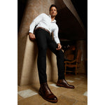 Vinci Leather The Bothey Brown Leather Cap-toe Lace-up Boot With A Zipper (14554)