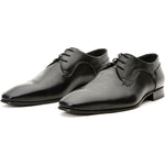 Vinci Leather The Buenos Aires Black Derby Shoes (10723)