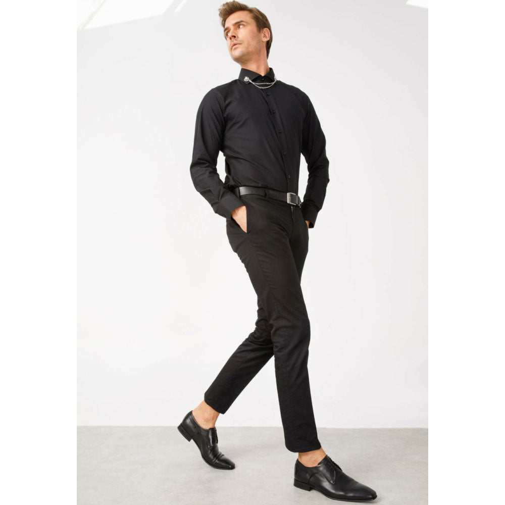 Vinci Leather The Buenos Aires Black Derby Shoes (10723)