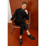 Vinci Leather The Buenos Aires Black Derby Shoes (10723)