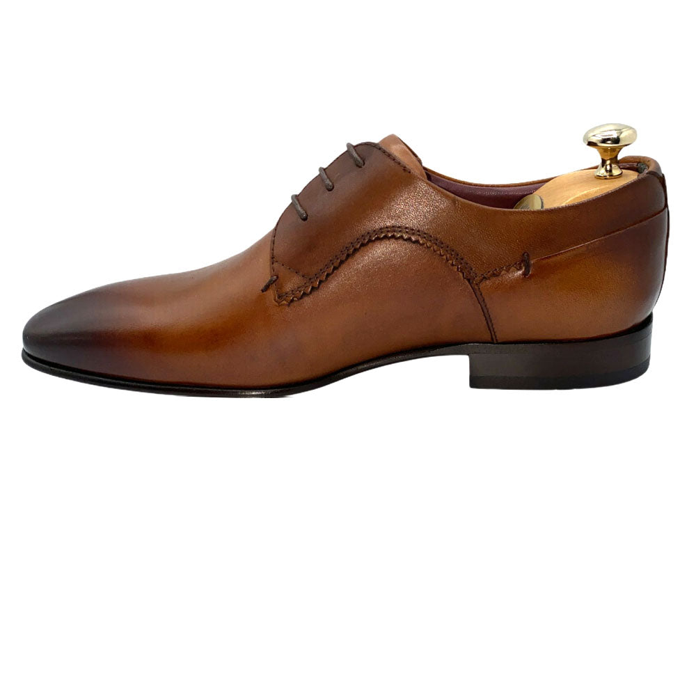 Vinci Leather The Buenos Aires Brown Derby Shoes (10723)