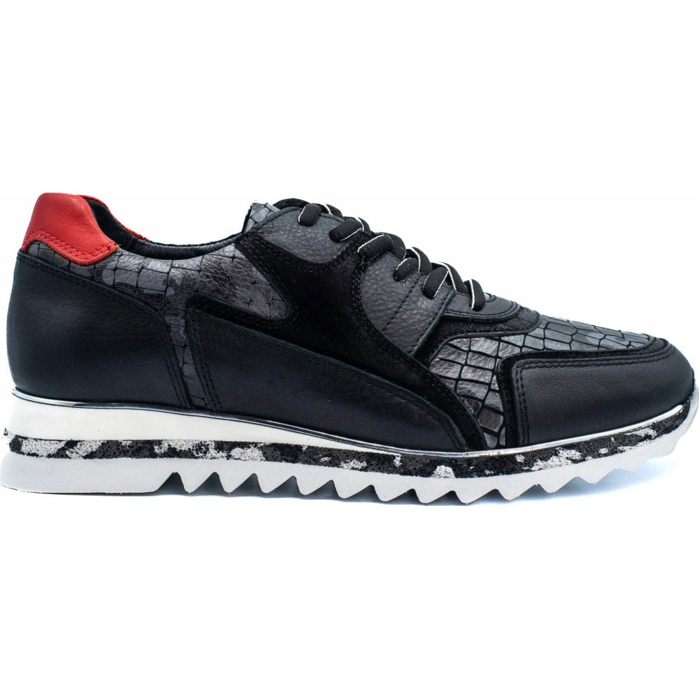 Vinci Leather The Cakarta Black Leather Sneaker (06560 S-8)