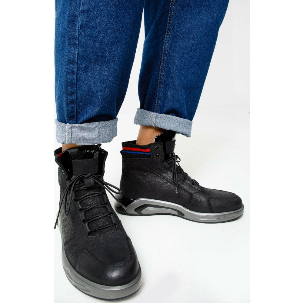 Vinci Leather The Caracas Black Suede Leather Casual Boot (3546)