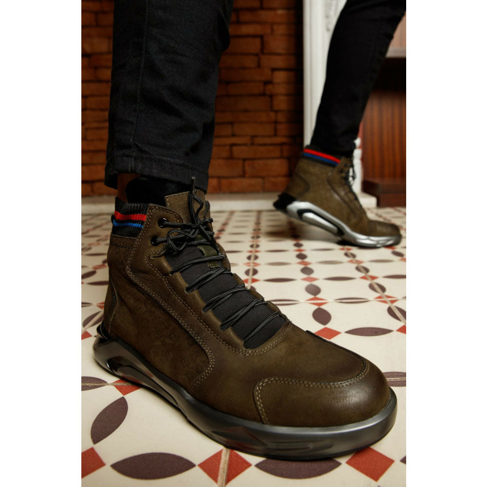 Vinci Leather The Caracas Green Suede Leather Casual Boot (3546)