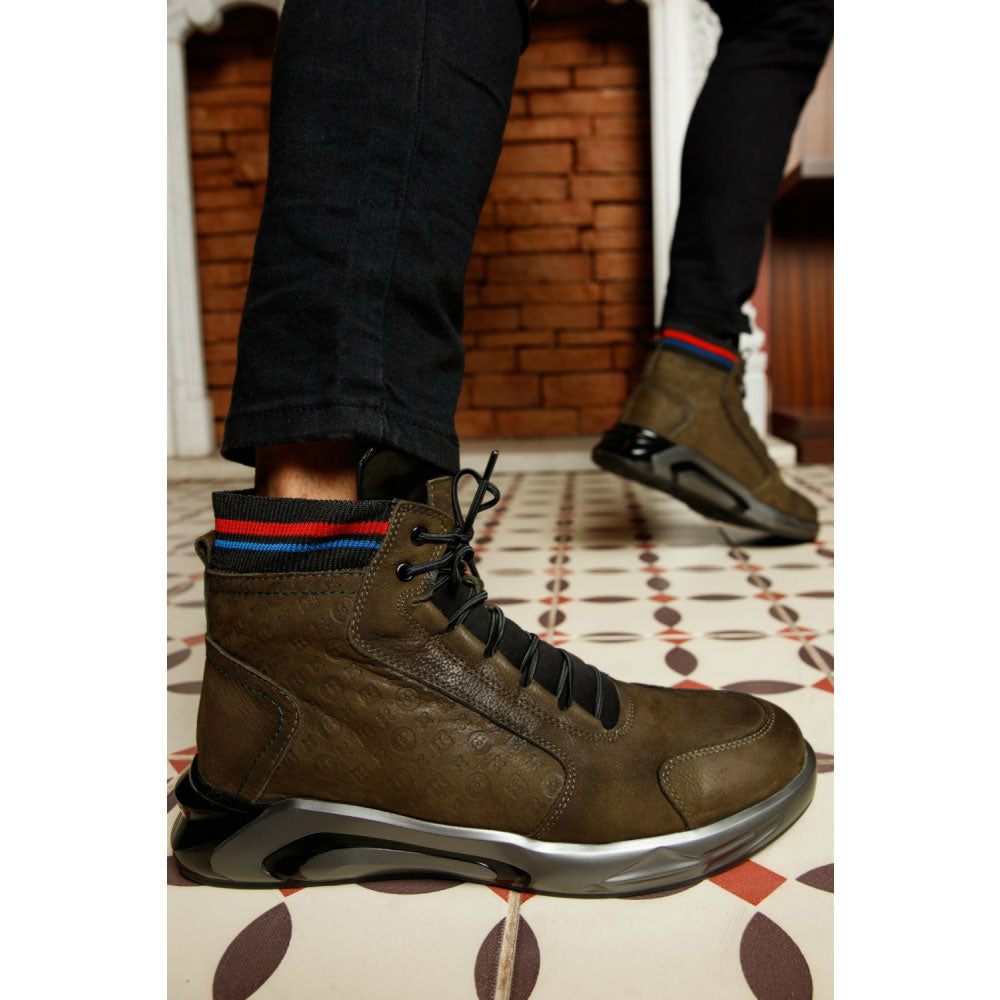 Vinci Leather The Caracas Green Suede Leather Casual Boot (3546)