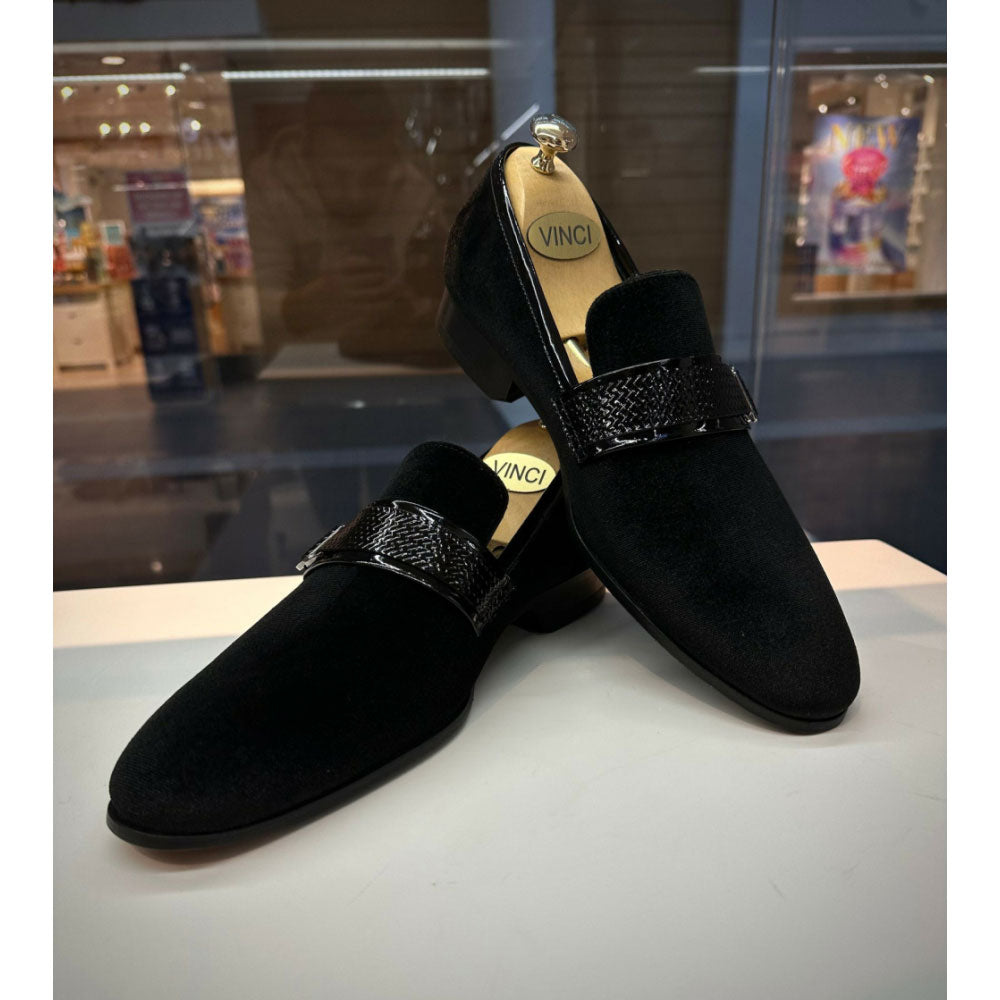 Vinci Leather The Casaletti Black Bit Loafer Shoe (1803)