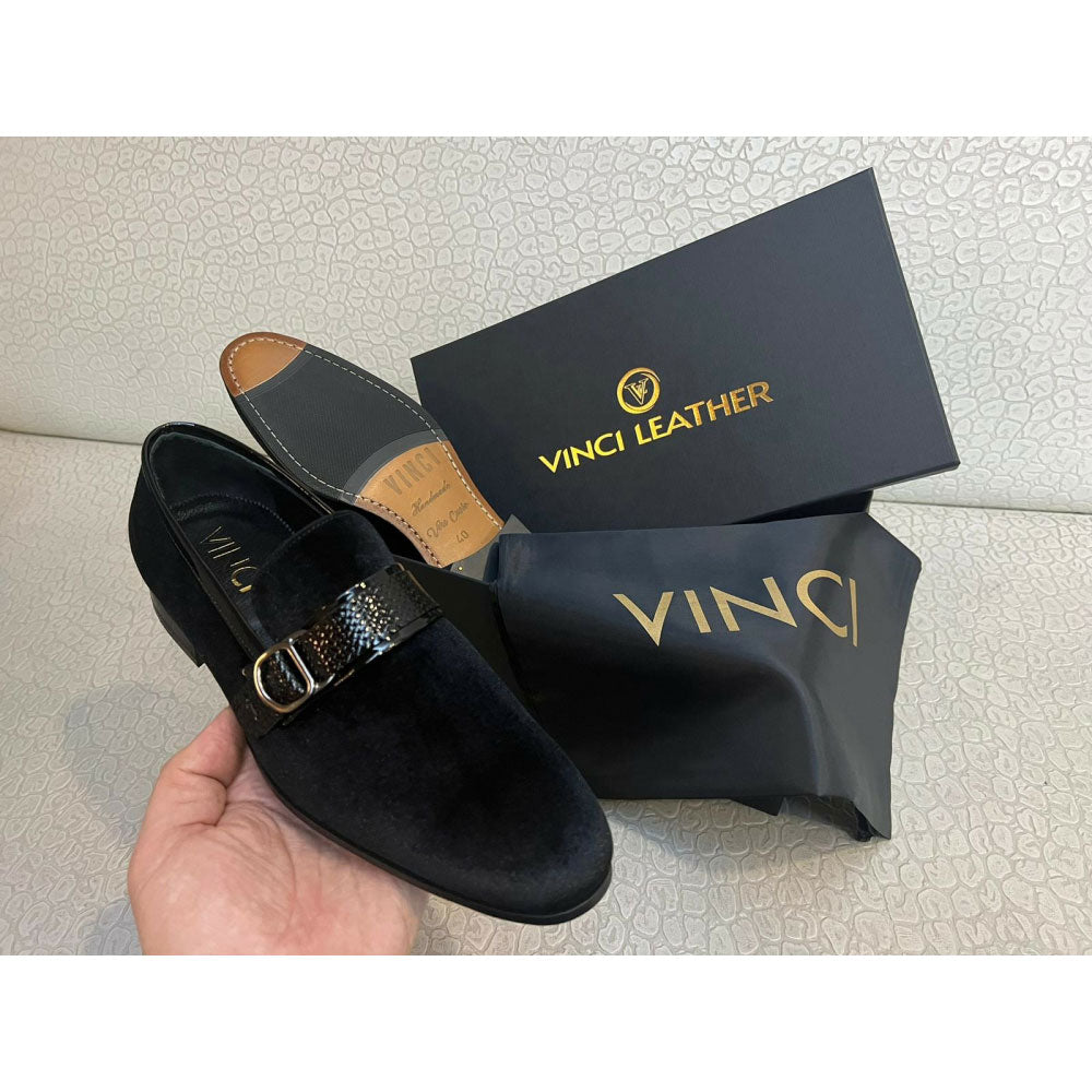 Vinci Leather The Casaletti Black Bit Loafer Shoe (1803)