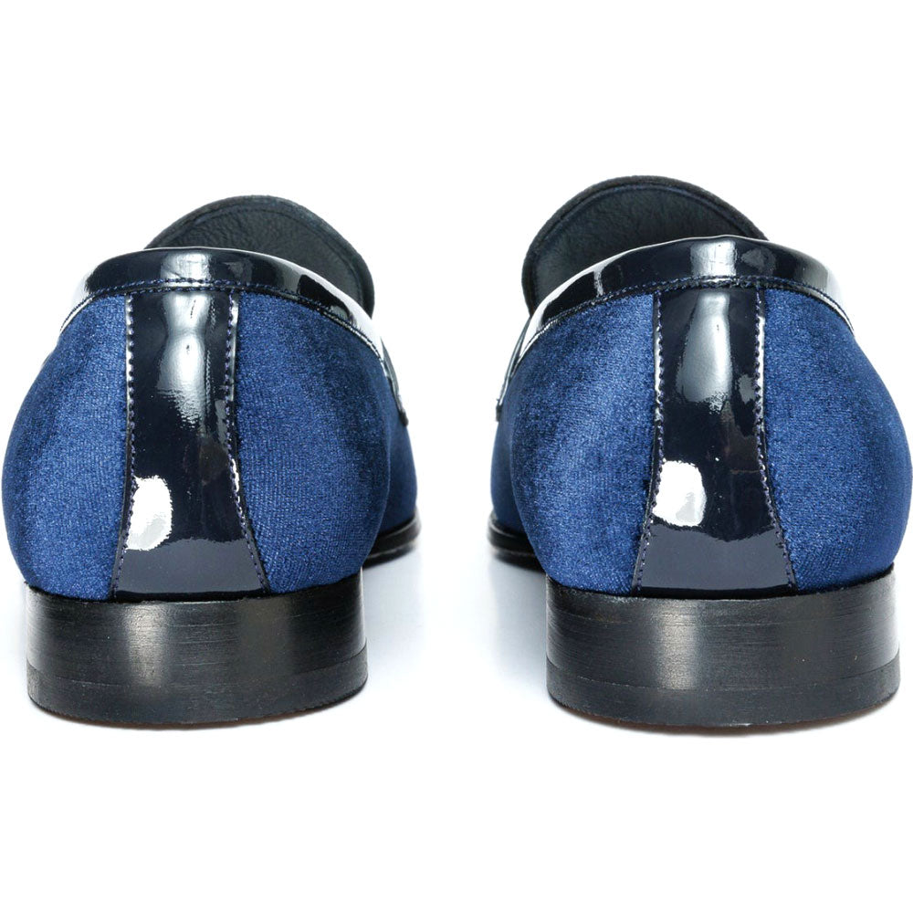 Vinci Leather The Casaletti Navy Bit Loafer Shoe (1803)
