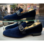 Vinci Leather The Casaletti Navy Bit Loafer Shoe (1803)
